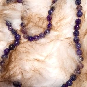 27 inch hand-knotted Purple/Black Dragon Agate necklace